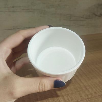 40 Ramequim de Restaurante Branco Canelado 150ml 8cm Uno Coza de Plástico