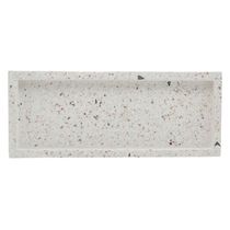 2 Bandejas de Mármore Terrazzo Retangular Aparador 26x17cm Decorativa Bancada Sala Banheiro Lyor