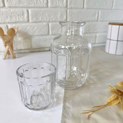 3 Garrafas para Água Moringa de Vidro 500ml Copo Tampa Lyor Faces
