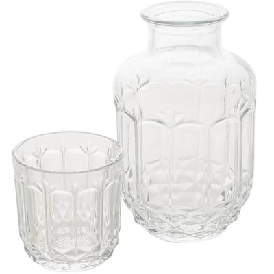 3 Garrafas para Água Moringa de Vidro 500ml Copo Tampa Lyor Faces