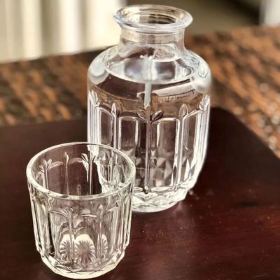 3 Garrafas para Água Moringa de Vidro 500ml Copo Tampa Lyor Faces