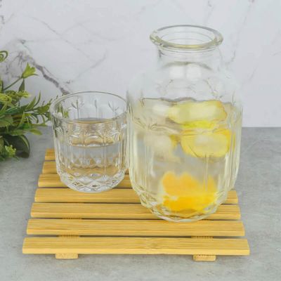3 Garrafas para Água Moringa de Vidro 500ml Copo Tampa Lyor Faces