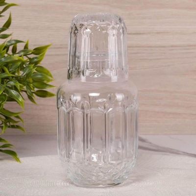 3 Garrafas para Água Moringa de Vidro 500ml Copo Tampa Lyor Faces