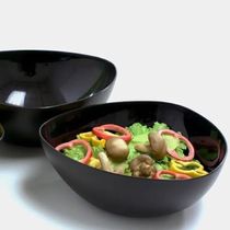 10 Tigelas de Plástico 3,5L Saladeiras Triangulares Pretas Essential Coza Cozinha Saladas
