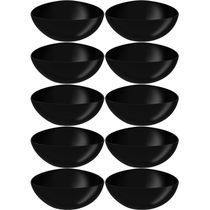 10 Tigelas de Plástico 3,5L Saladeiras Triangulares Pretas Essential Coza Cozinha Saladas