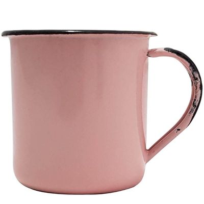 Jogo 6 Canecas Xícaras De 70ml Chá Café Esmaltadas Cozinha Rosa