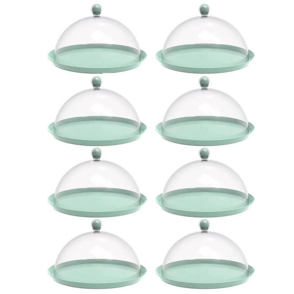 8 Porta Bolo Torta 30cm Verde Menta Cúpula Boleira Doces Petiscos Bubble Crippa