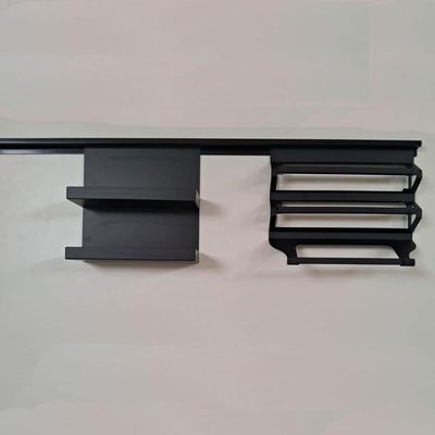 Barra para Cozinha 120cm de Encaixe Suporte Flat Aço Carbono Preto Piva
