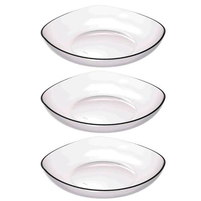 Kit 3 Cestas para Frutas Verduras Fruteira de Mesa Transparente 3,5L Trio Crippa Bancada