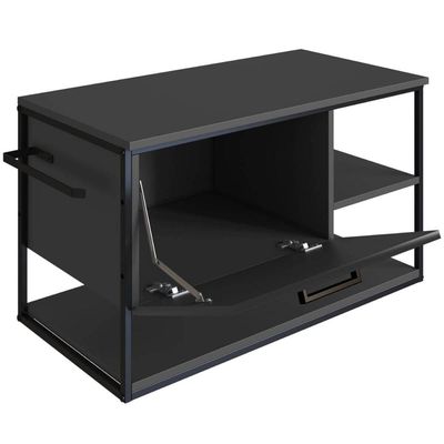 Gabinete Para Banheiro com Cuba Gaveta Suspenso 80cm Grafite Industrial Placa e Ponto