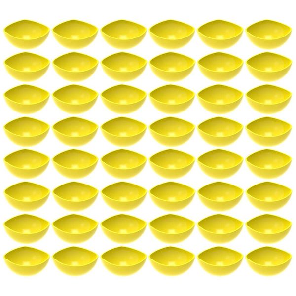 48 Potes de Sobremesa Doces Amarelo Plástico 265ml Hotel Restaurante Buffet Trio Crippa