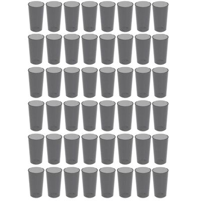 48 Copos Alto Crippa 500ml Plástico Fumê Escolar Refeitório Lanche Restaurante