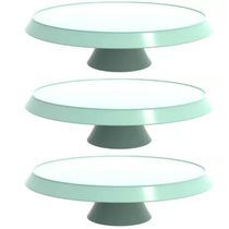 3 Cúpulas Plástico 30cm Bolos Tortas Doces Pratos Verde Menta Bubble Crippa