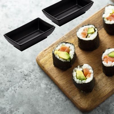 40 Potes de Shoyu Retangulares 60ml Preto Molheiras Restaurante 10x6x3cm