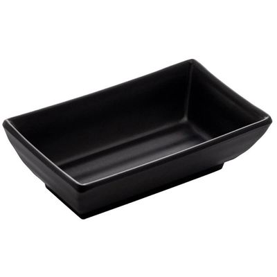 40 Potes de Shoyu Retangulares 60ml Preto Molheiras Restaurante 10x6x3cm