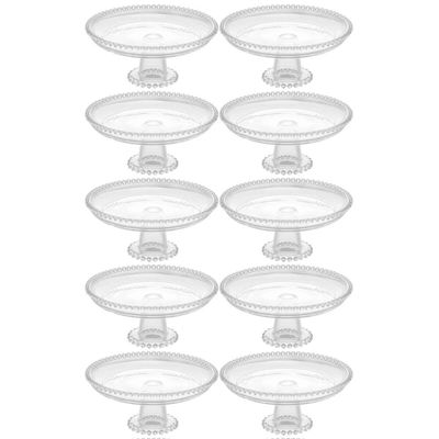 10 Boleiras de Cristal com Pedestal Porta Bolo Doces Salgado