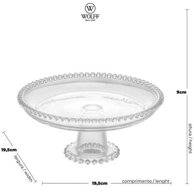 10 Boleiras de Cristal com Pedestal Porta Bolo Doces Salgado
