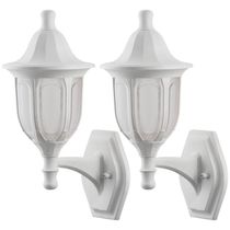 2 Arandelas Externas Modenas Brancas de Parede Clássicas 38cm Casas Jardim Dital