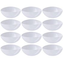 12 Saladeiras Tigelas Plásticas 5L Brancas Restaurantes Sobremesa Pipoca Triangulares Essential Coza
