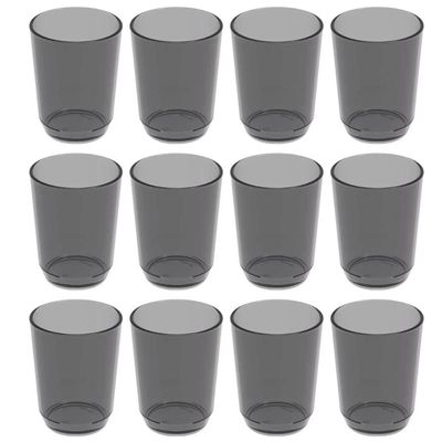 12 Copos Crippa 500ml Plástico Fumê Suco Água Bebidas Escolar