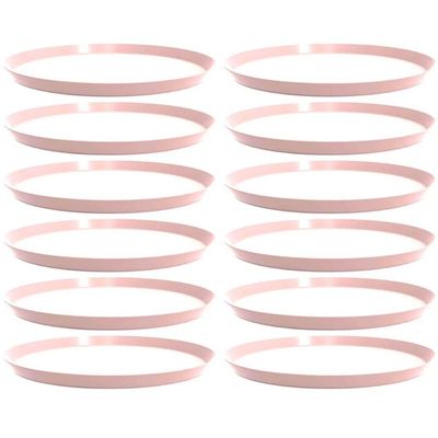 12 Bandejas Redondas 34cm Rosa Buffet Festa Doce Salgado Crippa Bubble