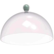 Kit 8 Cúpulas Plástico 25cm Bolos Tortas Doces Pratos Verde Menta Bubble Crippa