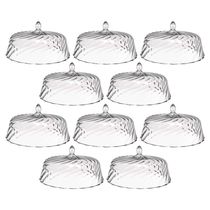 Kit 8 Cúpulas para Bolo de Plástico 30cm Transparente Tortas Doces Confeitaria Hotel Crippa