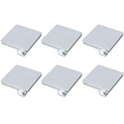 Kit 6 Puxadores Aspen 188 Ponto Quadrado Cromado Para Móvel Armários e Gavetas