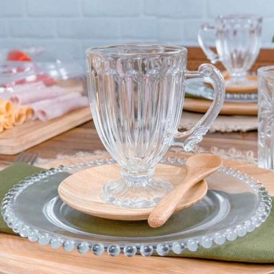 24 Xícaras Café Chá 200ml Mini Taças Cristal Lyor Cafeterias