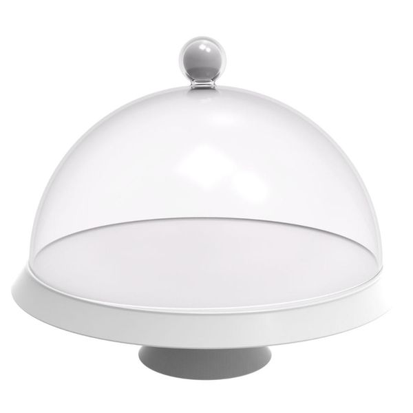 Porta Bolo Bubble Crippa 30 Cm De Diametro Com Base Com Pé Resistente E Cúpula Transparente Branc