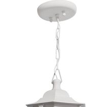 Pendente Colonial Externo Branco Luminária de Teto Lustre Clássico Lente Fosca Dital Grega