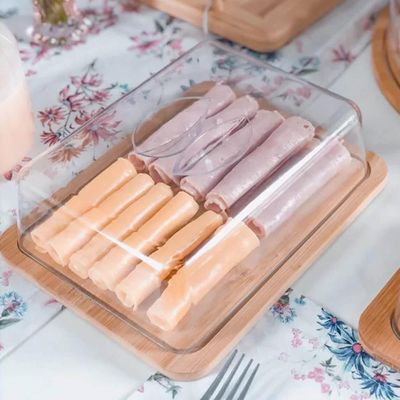 Conjunto Café da Manhã Manteigueira Queijeira Prato Porta Queijo Tampa Plástica Lyor