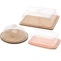 Conjunto Café da Manhã Manteigueira Queijeira Prato Porta Queijo Tampa Plástica Lyor