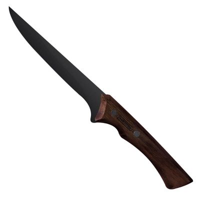 Faca de Desossar 6 Polegadas Tramontina Churrasco Black Aço Inox Escurecido Cabo Madeira