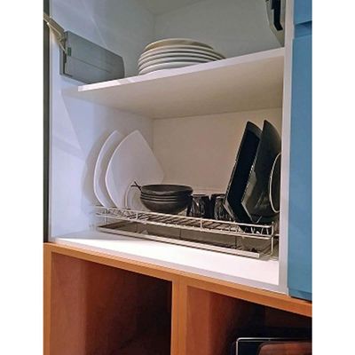 Escorredor de Louça Inox com Bandeja 26x41x8,5cm Pia ou Armário Masutti