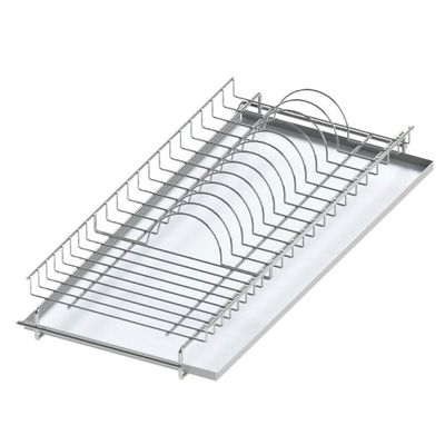 Escorredor de Pratos Louças Aéreo 670mm Fixo Embutir Elevatta Bandeja Inox Dimec