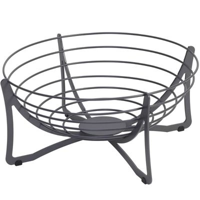 Fruteira de Mesa Preta Aramada Redonda 34,5cm Masutti Hélice Organize Cesta de Frutas Aço Carbono