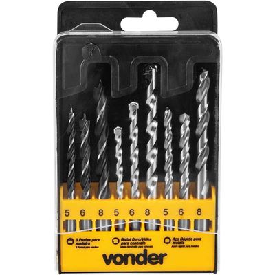 Furadeira com impacto 1/2" com jogo de 9 brocas FIV 709 220 V~ VONDER