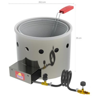 Fritadeira Tacho 3 Litros a Gás Aço Inox Frituras Salgados