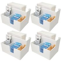 Kit 4 Porta Sachês Guardanapos Açúcar Organizadores Bancada Preto