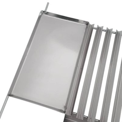 Grelha Inox Para Churrasco Com Coletor de Gordura E Chapa Auxiliar