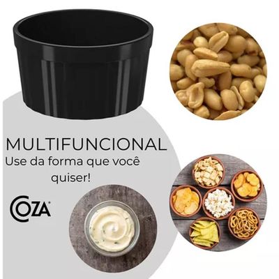 Jogo 40 Potinhos de Molho Ramekim para Servir Petiscos 150ml Ramequim Preto Coza