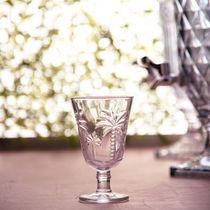 Jogo 6 Taças de Vidro para Água Suco 240ml Desenhadas Cristal Palm Lyor