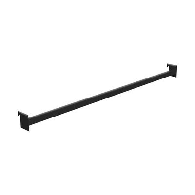 Kit - Régua Para Organização De Gondola 91cm + 6 Ganchos Simples Preto New Plus - Sa Gondolas