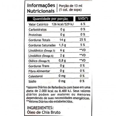 Kit 2 Óleo De Chia Extra Virgem Pazze 250Ml
