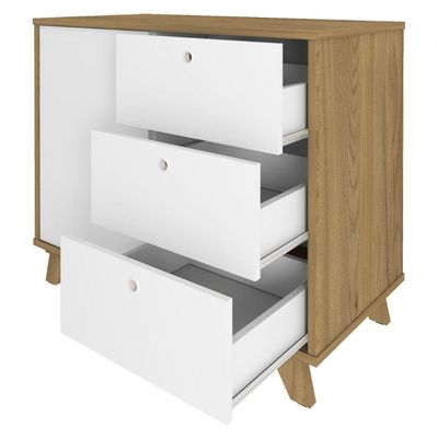 Balcão Gaveteiro Com Porta Lugano Olmo/branco