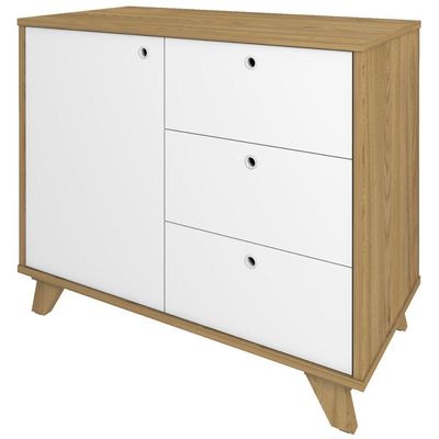 Balcão Gaveteiro Com Porta Lugano Olmo/branco