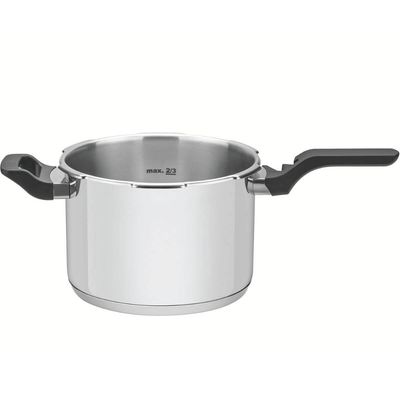 Panela de Pressão Tramontina Brava em Aço Inox com Fundo Triplo 20cm 4,5l Indução