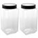 Kit 2 Potes de Vidro 1,7L Gastro Lyor Tampa Metal Preta Porta Mantimentos Alimentos Retangular