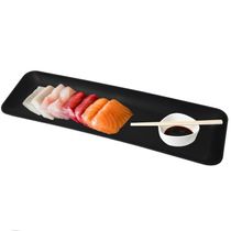 Kit 12 Petisqueiras Bandejas Retangulares Padaria Prato Salgados Doces Coza Preto